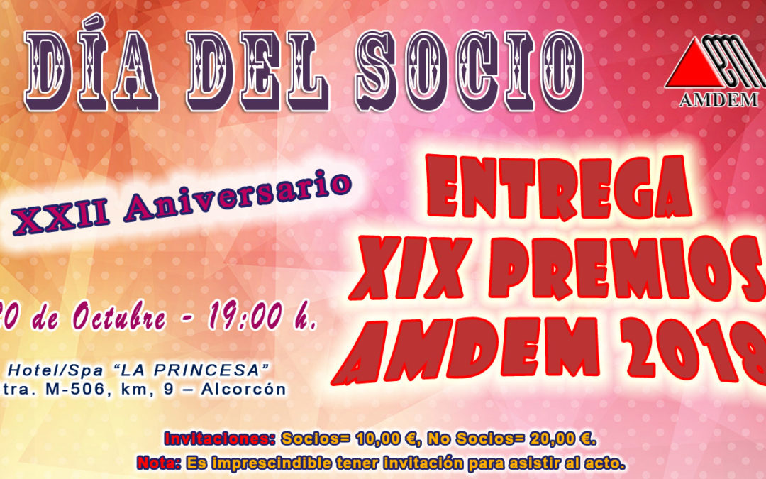 XXII Aniversario y XIX Premios AMDEM 2018